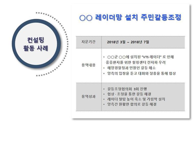 ○○군 레이더망 설치 주민갈등조정